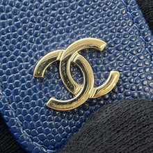 将图像加载到图库查看器中，CHANEL Matelasse Long Wallet Navy Caviar Leather
