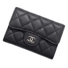 将图像加载到图库查看器中，CHANEL Matelasse Classic Card Case Black AP0214 Caviar Leather
