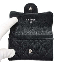 将图像加载到图库查看器中，CHANEL Matelasse Classic Card Case Black AP0214 Caviar Leather
