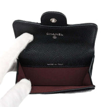 将图像加载到图库查看器中，CHANEL Matelasse Classic Card Case Black AP0214 Caviar Leather
