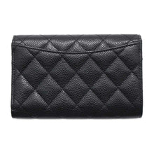 将图像加载到图库查看器中，CHANEL Matelasse Classic Tri-Fold Flap Wallet Black AP0232 Caviar Leather
