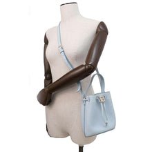 Load image into Gallery viewer, BURBERRY TB Bucket Drawstring Shoulder Bag Pearl blue8066184 Leather
