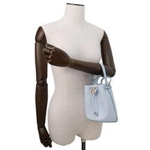 Load image into Gallery viewer, BURBERRY TB Bucket Drawstring Shoulder Bag Pearl blue8066184 Leather
