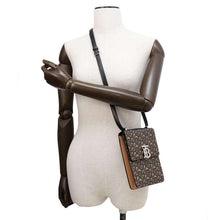 Load image into Gallery viewer, BURBERRY TBMonogram Robin Shoulder Bag Brown 8032898 PVC Coated Canvas Leather
