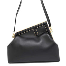 Load image into Gallery viewer, FENDI First Shoulder Bag Black 8BP127 Leather Size Medium
