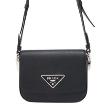 将图像加载到图库查看器中，PRADA Identity Shoulder Bag Black 1BD249 Saffiano Leather
