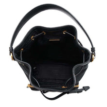 将图像加载到图库查看器中，PRADA 2WAY Drawstring Bag Bucket Bag Black 1BH038 Canvas Leather
