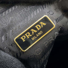 将图像加载到图库查看器中，PRADA 2WAY Drawstring Bag Bucket Bag Black 1BH038 Canvas Leather
