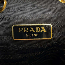 将图像加载到图库查看器中，PRADA 2WAY Drawstring Bag Bucket Bag Black 1BH038 Canvas Leather
