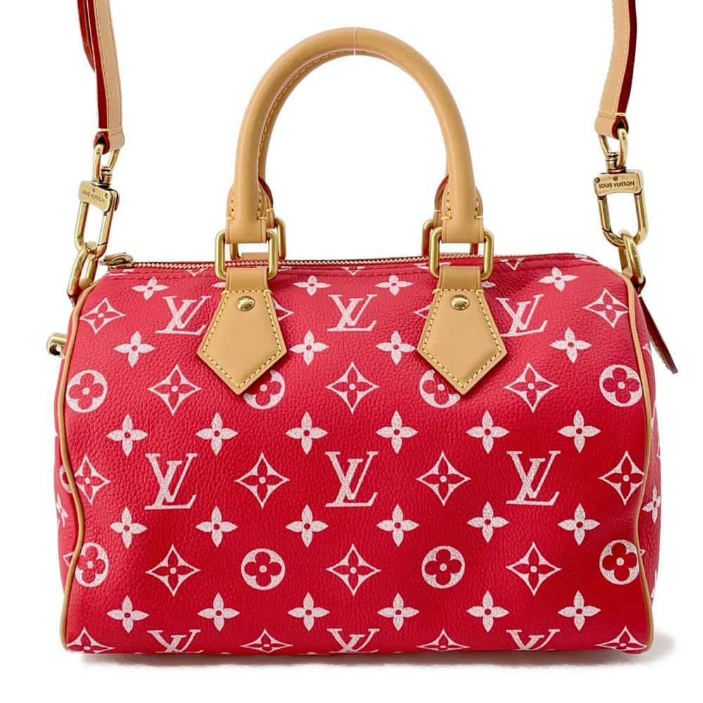 LOUIS VUITTON Speedy P9 Bandouliere Red M24425 Calf Leather Size 25