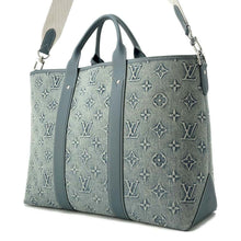 将图像加载到图库查看器中，LOUIS VUITTON Weekend Tote NM Blue M22537 Monogram Washed Denim
