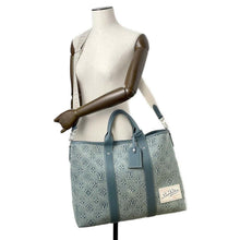 将图像加载到图库查看器中，LOUIS VUITTON Weekend Tote NM Blue M22537 Monogram Washed Denim
