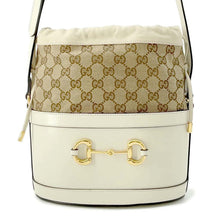 将图像加载到图库查看器中，GUCCI Horsebit 1955 Ivory/Beige 602118 Leather Canvas
