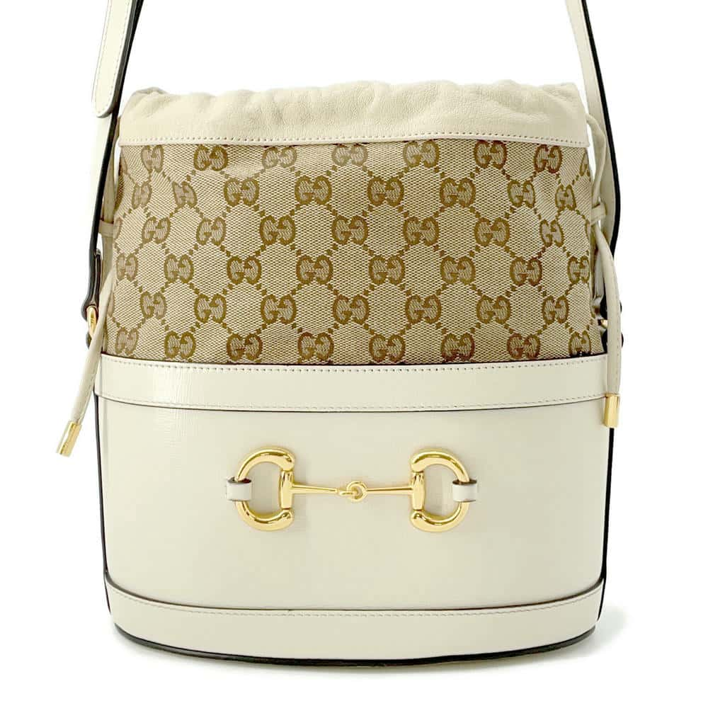 GUCCI Horsebit 1955 Ivory/Beige 602118 Leather Canvas