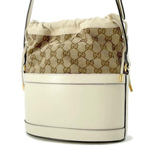 将图像加载到图库查看器中，GUCCI Horsebit 1955 Ivory/Beige 602118 Leather Canvas
