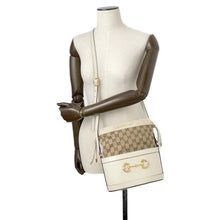 将图像加载到图库查看器中，GUCCI Horsebit 1955 Ivory/Beige 602118 Leather Canvas
