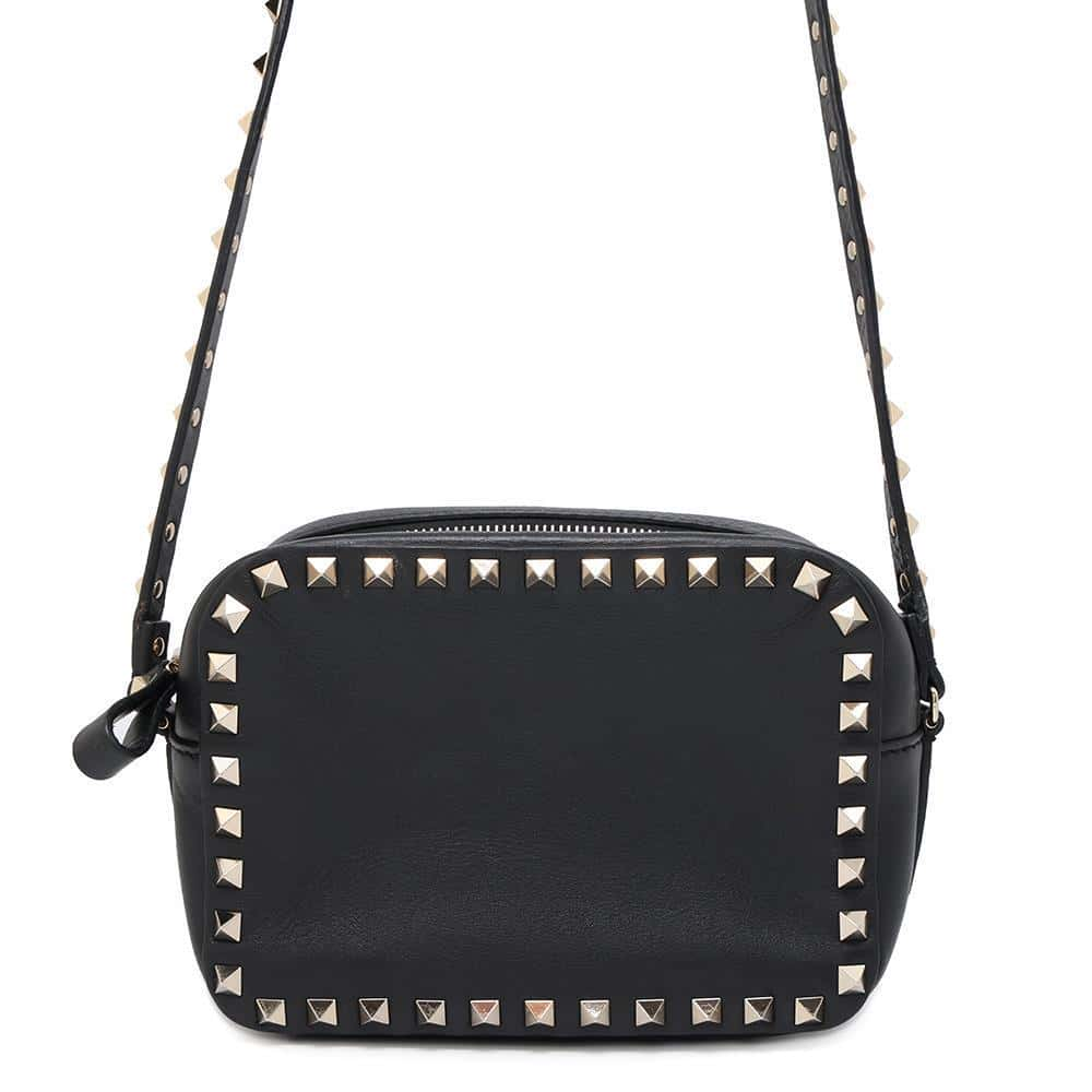 Valentino Garavani RockStudded Shoulder Bag Black3W2B0809VSF Leather