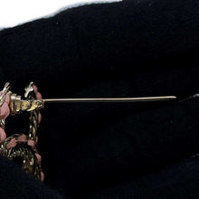 将图像加载到图库查看器中，CHANEL CC Logo Brooch Pink/Champagne Gold Leather Metal
