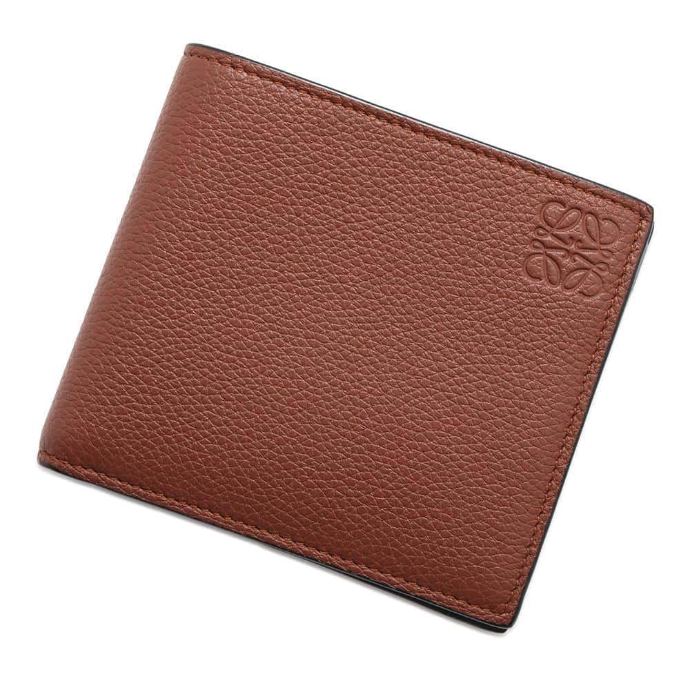 LOEWE Anagram Bifold Wallet Brown 0010899102 Calf Leather