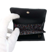 将图像加载到图库查看器中，CHANEL Matelasse Tri-Fold Compact Wallet Black AP4084 Caviar Leather
