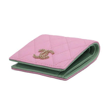 Load image into Gallery viewer, CHANEL Matelasse Bifold Wallet Compact Wallet Pink/Green AP3185 Caviar Leather
