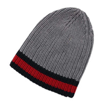 Load image into Gallery viewer, GUCCI Cherie Knit hat Size M Gray/Red 560592 Wool
