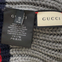 Load image into Gallery viewer, GUCCI Cherie Knit hat Size M Gray/Red 560592 Wool
