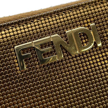 将图像加载到图库查看器中，FENDI Logo round zip Long Wallet Gold8M0024 Leather
