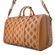 将图像加载到图库查看器中，GUCCI Cut-out GG embossed 2way Travel Bag Brown 771002 Leather Size Large
