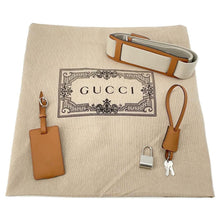 将图像加载到图库查看器中，GUCCI Cut-out GG embossed 2way Travel Bag Brown 771002 Leather Size Large
