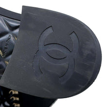 将图像加载到图库查看器中，CHANEL CC Logo Boots BlackG38086 Nylon Leather Size 38C
