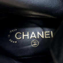 将图像加载到图库查看器中，CHANEL CC Logo Boots BlackG38086 Nylon Leather Size 38C
