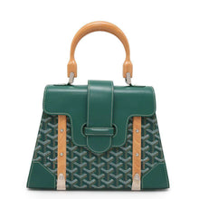 将图像加载到图库查看器中，GOYARD Herringbone Saigon Green Leather Size PM
