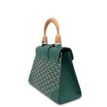 将图像加载到图库查看器中，GOYARD Herringbone Saigon Green Leather Size PM
