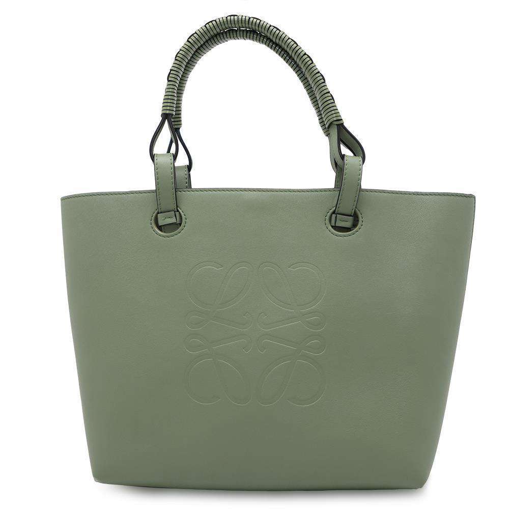 LOEWE Anagram Tote Bag Green Leather