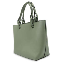 将图像加载到图库查看器中，LOEWE Anagram Tote Bag Green Leather
