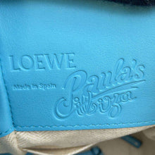 将图像加载到图库查看器中，LOEWE Hammock Drawstring Bag Light Blue Canvas Leather Size Mini
