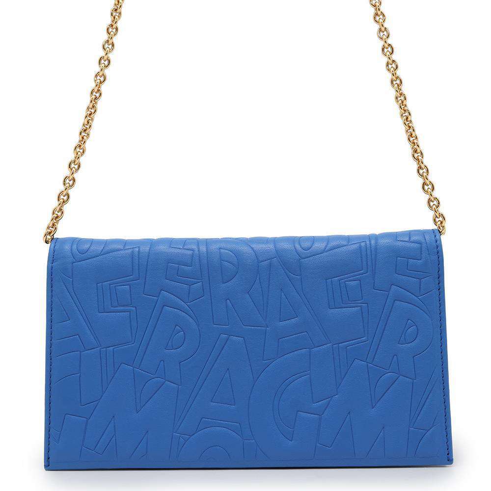 Ferragamo Chain wallet Blue Leather