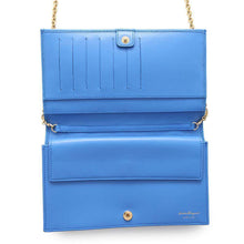 Load image into Gallery viewer, Ferragamo Chain wallet Blue Leather
