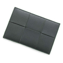 将图像加载到图库查看器中，Bottega Veneta Card Case Gray/Green Leather
