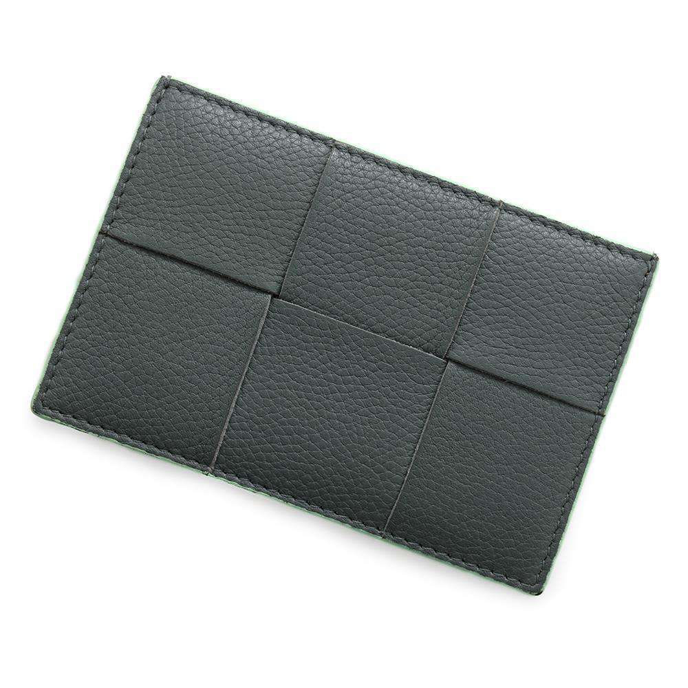 Bottega Veneta Card Case Gray/Green Leather