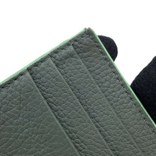 将图像加载到图库查看器中，Bottega Veneta Card Case Gray/Green Leather
