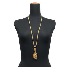 将图像加载到图库查看器中，CHANEL CC Logo Necklace Gold Metal
