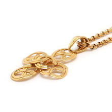 将图像加载到图库查看器中，CHANEL CC Logo Four Leaf Clover Necklace Gold Metal
