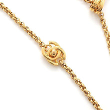 Load image into Gallery viewer, CHANEL CC Logo Four Leaf Clover Necklace Gold Metal
