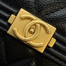 将图像加载到图库查看器中，CHANEL Boy Chanel Chain Wallet BlackAP2206 Caviar Leather
