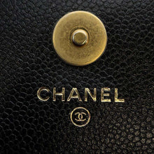 将图像加载到图库查看器中，CHANEL Boy Chanel Chain Wallet BlackAP2206 Caviar Leather
