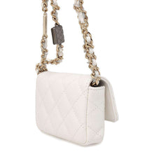 将图像加载到图库查看器中，CHANEL CC Logo Mini Chain Shoulder Bag White Caviar Leather
