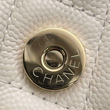 将图像加载到图库查看器中，CHANEL CC Logo Mini Chain Shoulder Bag White Caviar Leather
