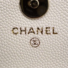 将图像加载到图库查看器中，CHANEL CC Logo Mini Chain Shoulder Bag White Caviar Leather
